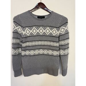 rag & bone Gray and Cream Patterned Sweater